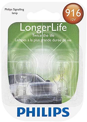 Philips 916 916 LongerLife Miniature Bulb, 2 Pack