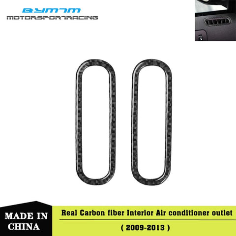 Car Interior Decoration Carbon Fiber Car Door Air Conditioner Outlet Vent Auto Stickers Cover Trim For Mustang