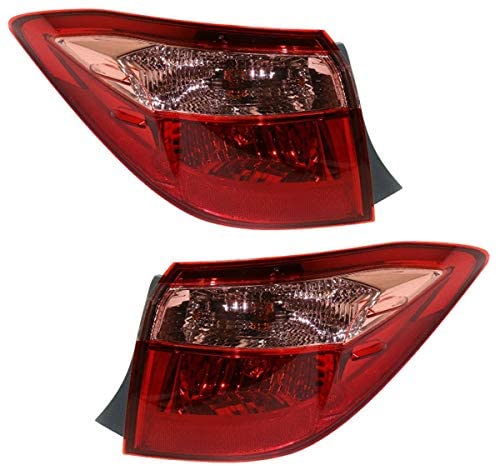 Koolzap For 17-19 Corolla Outer Taillight Taillamp Rear Tail Light Lamp w/Bulb Left Right Side SET PAIR