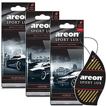 Areon Sport LUX Quality Perfume/Cologne Cardboard Car & Home Air Freshener, Silver (Pack of 3)