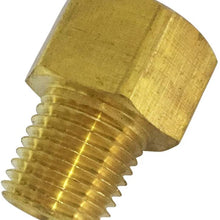 Brass Inverted Flare Fitting, Brake Line Adapter, Male Connector, 1/2" Tube OD x 3/8" NPT Male, 5pcs