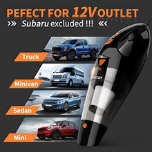 Car Vacuum, HOTOR Corded Car Vacuum Cleaner High Power for Quick Car Cleaning, DC 12V Portable Auto Vacuum Cleaner for Car Use Only - Orange