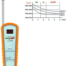 KS11 Brake Fluid Tester, Digital Brake Fluids Analyzer with 5 LED Indicator Calibrated for Truck Car Bike DOT3 DOT4 DOT5.1 Oil Condition Automotive Diagnostic Testing Tool