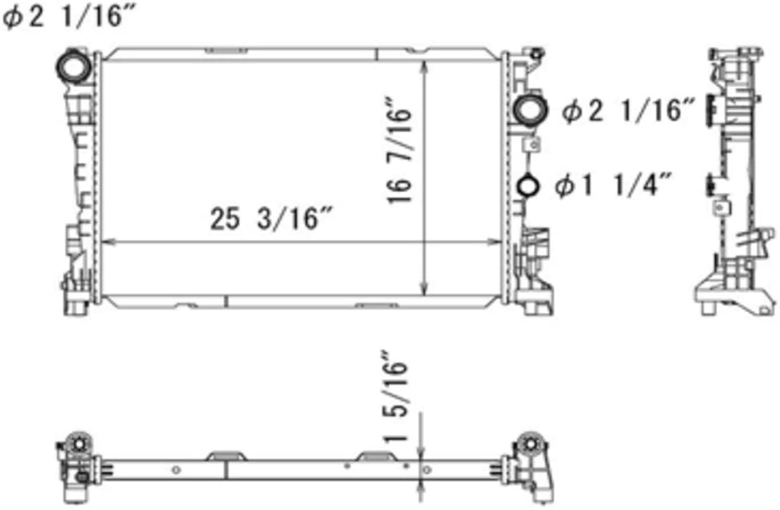 TYC 13358 Replacement Radiator for Mercedes-Benz