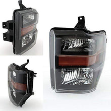 For Black 2008-2010 Ford F250/F350/F450/F550 Superduty Pickup Truck Headlights Lamps LH+RH Pair Replacement