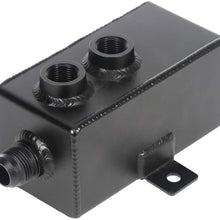 SCITOO Black Polish Baffled Universal Aluminum 1000ML Car Truck Oil Catch Can Reservoir Tank Kit with Breather Filter