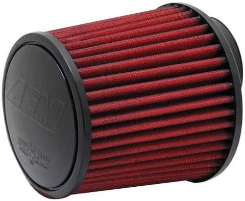 AEM 21-203DOSK Universal DryFlow Clamp-On Air Filter: Round Tapered; 3 in (76 mm) Flange ID; 5 in (127 mm) Height; 5.5 in (140 mm) Base; 4.75 in (121 mm) Top