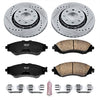 Power Stop K5893 Front Z23 Carbon Fiber Brake Pads with Drilled & Slotted Brake Rotors Kit