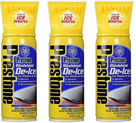 Prestone Windshield De-icer - 11 oz (AS242) - 3 Cans Included