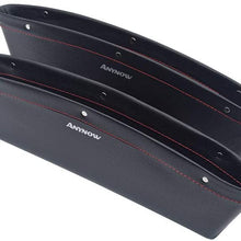 Anynow Car Seat Gap Filler Console Side Pocket Organizer Seat Catcher Premium PU Leather 2 Pack(Black)