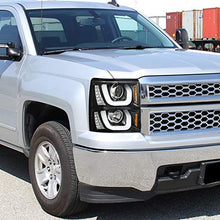 Velocity Concepts for Chevy Silverado 1500 Pickup Black Dual Halo LED Signal Projector Headlights