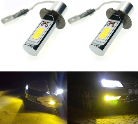 Calais Extremely Bright LED H3 COB Chips 30W Golden Yellow Color LED Fog Light Bulbs Plug-n-Play(pack of 2)