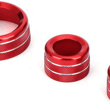 Gorgeri 3pcs Aluminum Alloy Left Drive Air Conditioning Knobs Circle Trim Fit for X1 2013-2015(Red)
