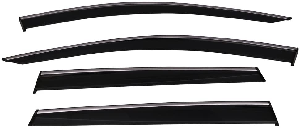 Window Visors Compatible With 2017 Honda CRV | Smoke Tinted/Semi-transparent PC Injection Polycarbonate CR-V Shade Rain Sun Guard Wind Vent Air Deflector by IKON MOTORSPORTS | 2018