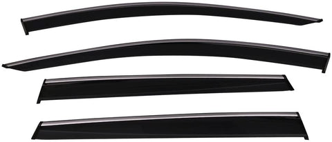 Window Visors Compatible With 2017 Honda CRV | Smoke Tinted/Semi-transparent PC Injection Polycarbonate CR-V Shade Rain Sun Guard Wind Vent Air Deflector by IKON MOTORSPORTS | 2018