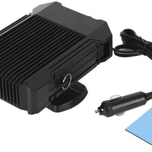 Qiilu Car Heater Fan, Universal Car Heating Fan Vehicle Portable Windshield Snow Fog Frost Removal DC12V/24V