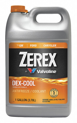 Zerex Antifreeze Coolant, 1 gal., Plastic Bottle, -34 Freezing Point (F) ZXEL1