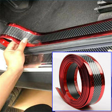 1x Carbon Fiber Car Door Plate Sill Scuff Full Back Adhesive Sticker Accessories