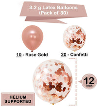 Rose Gold Confetti Balloons Pack of 60, 12 Inch, Great for Bridal Shower Decorations, Birthday Party