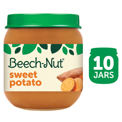 (10 Pack) Beech-Nut Stage 2, Sweet Potato Baby Food, 4 oz Jar