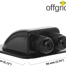 Offgridtec Solar Cable Entry Single for 1 Cable 5mm 12mm Diameter IP68 Black Waterproof Caravan Motorhome