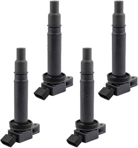 Ignition Coil Pack Set of 4 Replacement for Toyota Corolla Celica GT Matrix Mitsubishi Pontiac Vibe Lancer Coils Replaces 9091902239 C1249 UF247-L4 1.8L