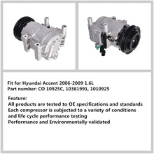 labwork AC Compressor & A/C Clutch CO 10925C Fit for Hyundai Accent 2006-2009 1.6L 10361991 1010925
