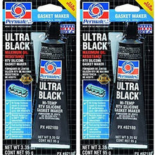 Permatex 82180 Ultra Black Maximum Oil Resistance RTV Silicone Gasket Maker, 3.35 oz. Tube, 2 Pack
