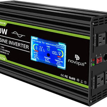 Novopal 1500 Watt 24V Pure Sine Wave Inverter with 4 AC Outlets 2.1A USB-16.4 Feet Remote Control and Two Cooling Fans-Peak Power 3000 Watt,Ultra-Silent,Supply for Blenders, Vacuums etc