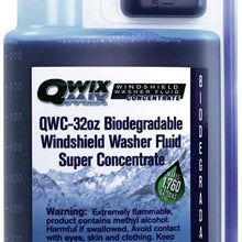 Qwix Mix Biodegradable Windshield Washer Fluid Concentrate, 1 Bottle Makes 1,760 Gallons, 1 oz. Makes 55 Gallons - Grime & Bug Remover, Superior Commercial Grade Glass Cleaner, Single