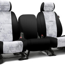 Rear SEAT: ShearComfort Custom Kryptek Neo-Supreme Seat Covers for Toyota Corolla (2020-2020) in Black w/Kryptek Neo-Supreme Banshee for 40/60 Split Back Solid Bottom w/Pullout Arm and 3 Molded.