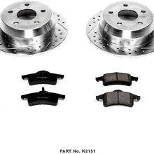 Power Stop K2151 Rear Brake Kit with Drilled/Slotted Brake Rotors and Z23 Evolution Ceramic Brake Pads