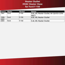 Dayco Heater Hose for 1997-2003 Ford F-150 5.4L 4.6L V8 - Heater Outlet HVAC Radiator Coolant Heating