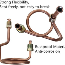 Copper Brake Line Hose Tubing Coil Roll- Fuel Line Tube Coil Transmission Line Tube Oil Brake Hose, Clutch Hose, Brake Copper Pipe with fittings (25 Ft 3/16" + 25 Ft 1/4")
