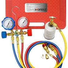Mofeez Pro AC A/C Diagnostic Manifold Freon Gauge Set For R134A R12 R22 Refrigerants, with Couplers | ACME Adapter | Instructions