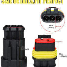 HIFROM 10 Kit 4 Pin Way Waterproof Electrical Connector 1.5mm Series Terminals Heat Shrink Quick Locking Wire Harness Sockets 20-16 AWG