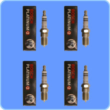 Set of (4) Bosch Pre-Gapped Spark Plugs 4304 + (4) Ignition Coils For Ford Mazda & Mercury