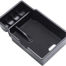 QianBao Compatible with Center Console Organizer Insert ABS Black Materials Tray Armrest Storage Box for Jeep Renegade 2015 2016 2017 2018 2019