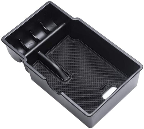 QianBao Compatible with Center Console Organizer Insert ABS Black Materials Tray Armrest Storage Box for Jeep Renegade 2015 2016 2017 2018 2019