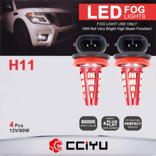 cciyu White 6000k H11 H8 H16 LED Bulbs 48SMD LED Bulbs Replacement for Fog Light,4Pack