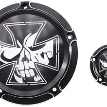 GUAIMI CNC Derby Timer Timing Engine Cover For Harley Dyna FLD Street Glide FLHTK FLHRS Fatboy FXSTB - Gothic Skull Cross