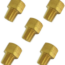 Brass Inverted Flare Fitting, Brake Line Adapter, Male Connector, 1/2" Tube OD x 3/8" NPT Male, 5pcs