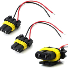 iJDMTOY (2) 9006 9012 HB4 Female Adapter Wiring Harness Sockets w/ 4-Inch Wires For Headlights Fog Lights Repair or Retrofit