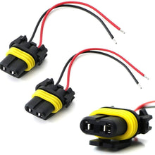iJDMTOY (2) 9006 9012 HB4 Female Adapter Wiring Harness Sockets w/Wire Pigtails, Compatible With Headlights, Fog Lights Retrofit or Installing Cubic LED Pod Lights, LED Light Bar, LED Work Lamps, etc