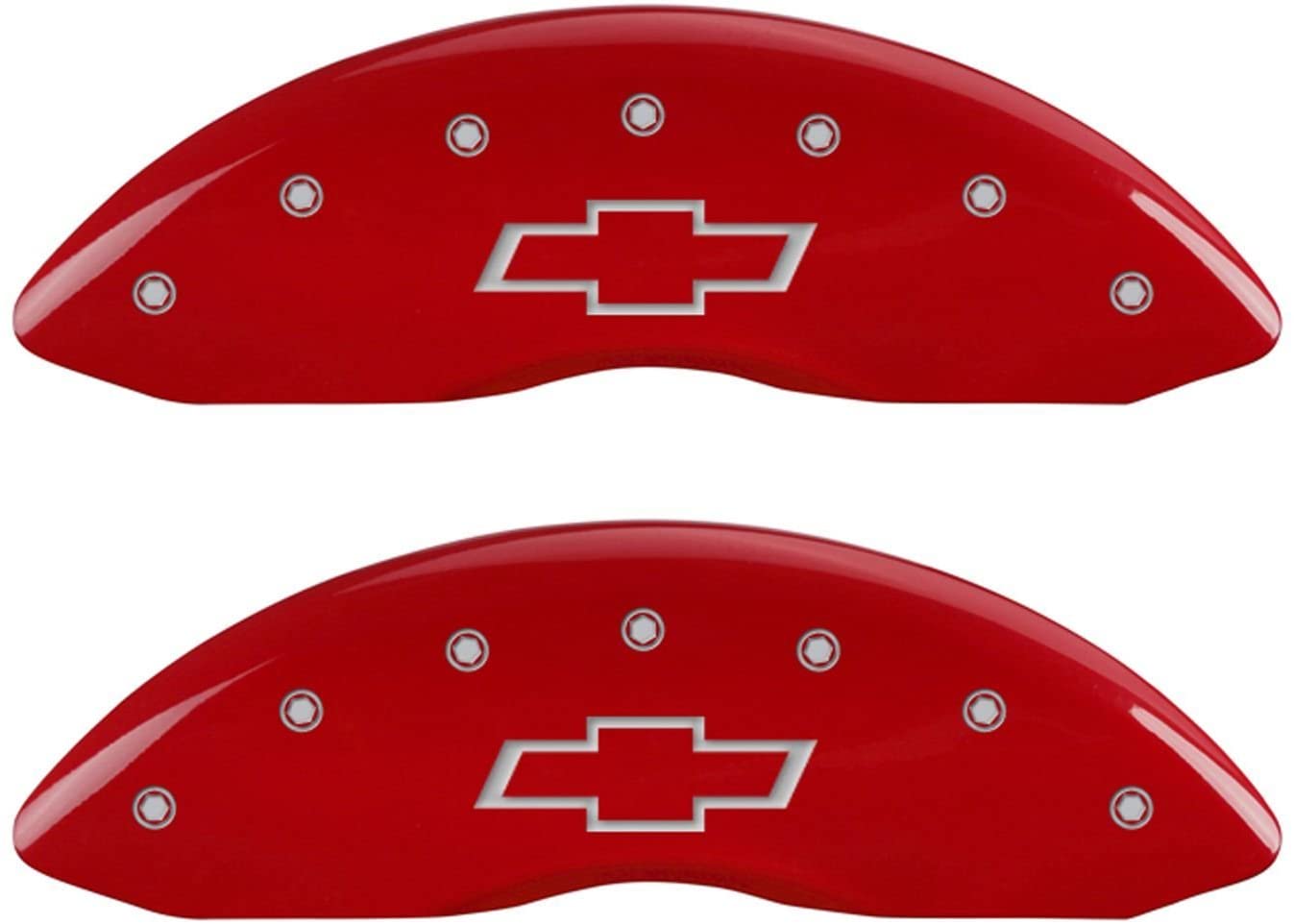 MGP Caliper Covers 14234SBOWRD Red Brake Covers Fits Chevrolet Suburban/Tahoe 2015-2020 Engraved with Bowtie (Front/Rear Covers; Set of 4)