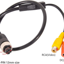 4 PIN Female to RCA Female Cable,M12 4PIN Shockproof Waterproof to RCA Video +DC Connector Adapter Wire,RCA to 4 -PIN Monitor/Camera Adapter