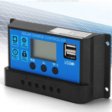 Solar Charge Controller, Solar Panel Charge Controller 60A/50A/40A/30A/20A/10A 12V 24V Auto Solar Charge Controller Solar Battery Charger LCD Display Dual USB Port (50A)