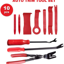 10 Pcs Auto Trim Removal Tool Set with Fastener Removers Strong Nylon Door Panel Tool for Car Panel Dash Audio Radio Removal Installer and Repair Pry Tool