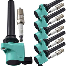 ENA Platinum Spark Plugs and Professional Ignition Coils Set of 6 compatible with 01-08 Mazda Tribute MPV 6 3.0L FD502 SP432