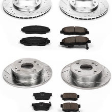 Power Stop K698 Front & Rear Brake Kit with Drilled/Slotted Brake Rotors and Z23 Evolution Ceramic Brake Pads